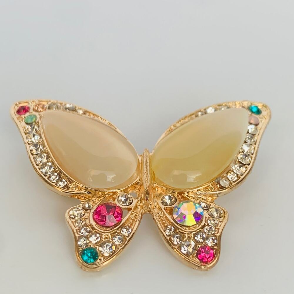 Rhinestone Butterfly Brooch